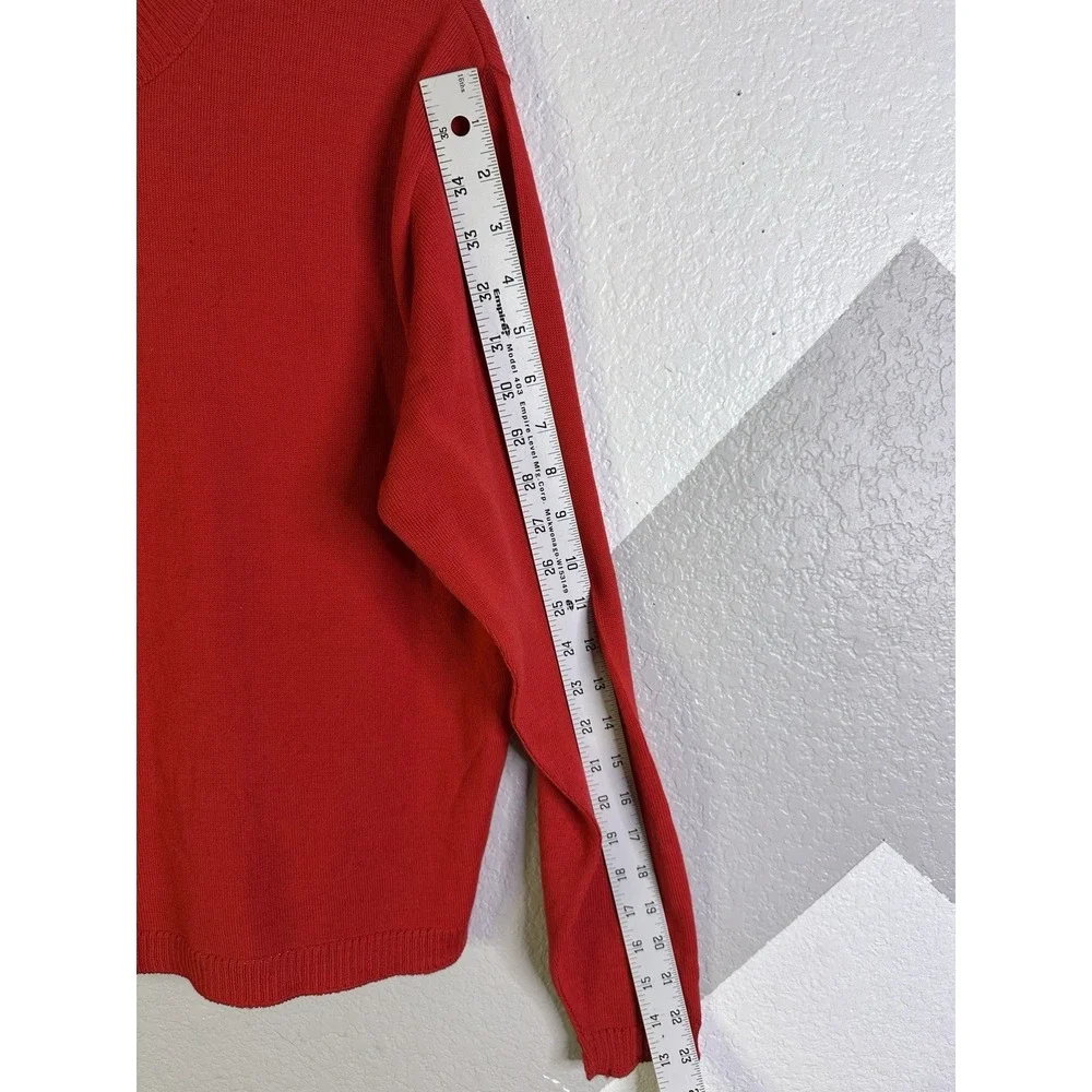 Vintage Pendleton Sweater Womens Size Medium Red Crewneck Pullover Wool USA 90s - Picture 10 of 12
